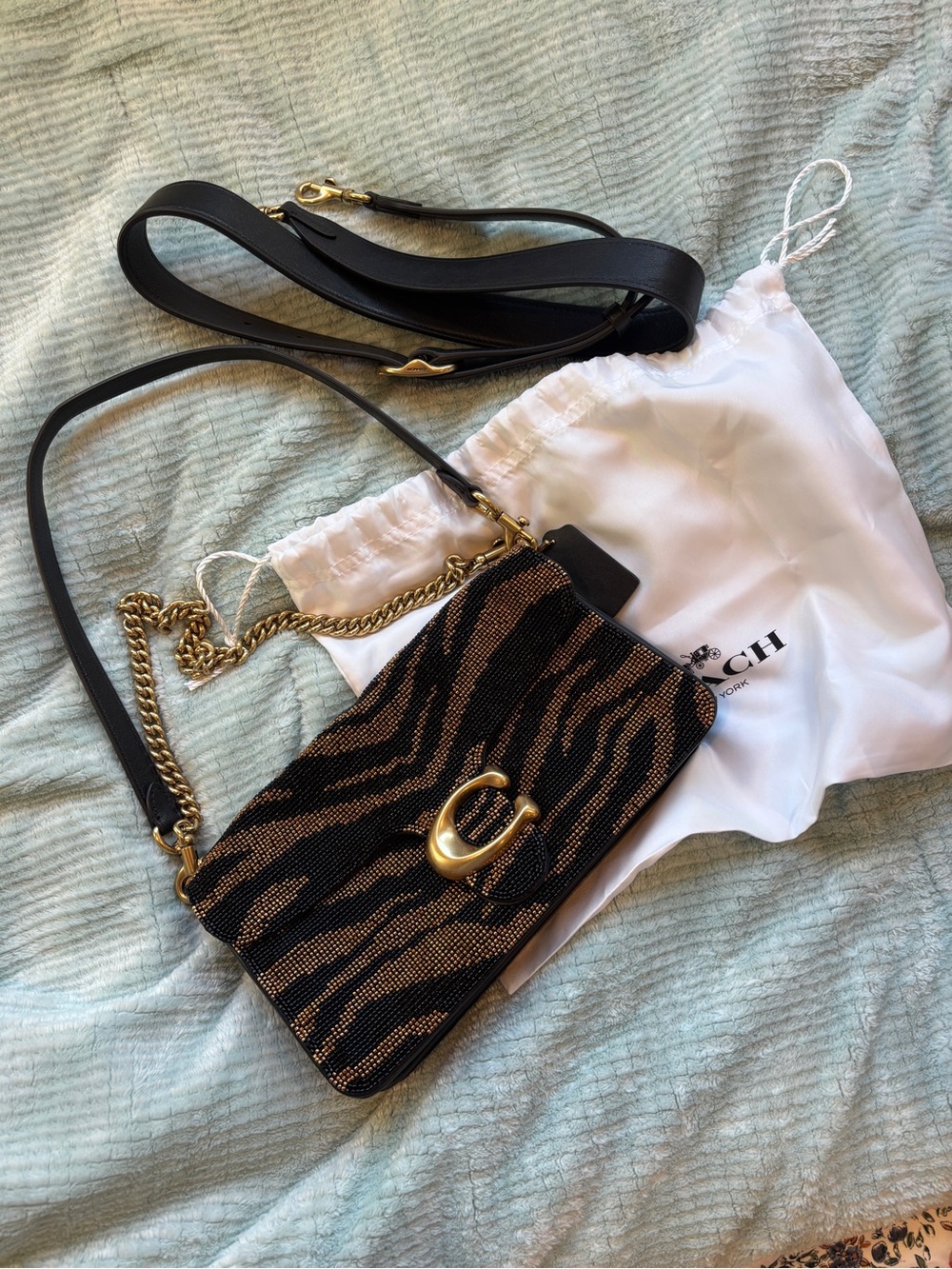 Coach Tabby Shoulder Bag 26 Beaded Tiger - PERFECT Like New Condition